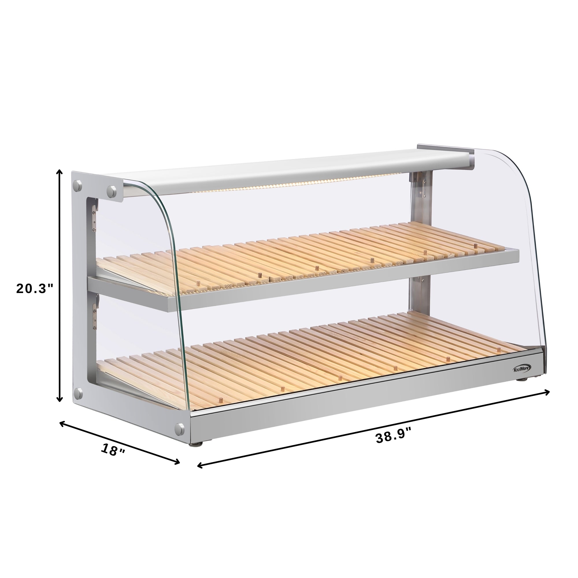 40 in. Glass Countertop Dry Bakery Display Case with Two Shelves and B ...