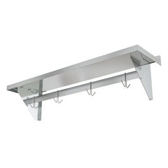 12" x 48" 18-Gauge Stainless-Steel Heavy Duty Wall Shelf with Pot Rack, WMPS-1248 .