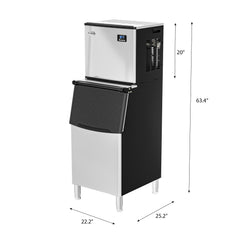 25 in. Stainless-Steel Commercial Ice Maker with Full Cube Production, 420 Lbs/24h KM-CIM-400