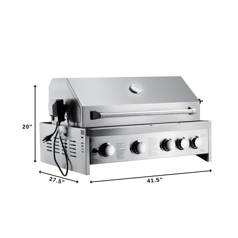30 in. Built-in Liquid Propane BBQ Grill for Outdoor Kitchen in Stainless-Steel (KM-OKS-BQ30)