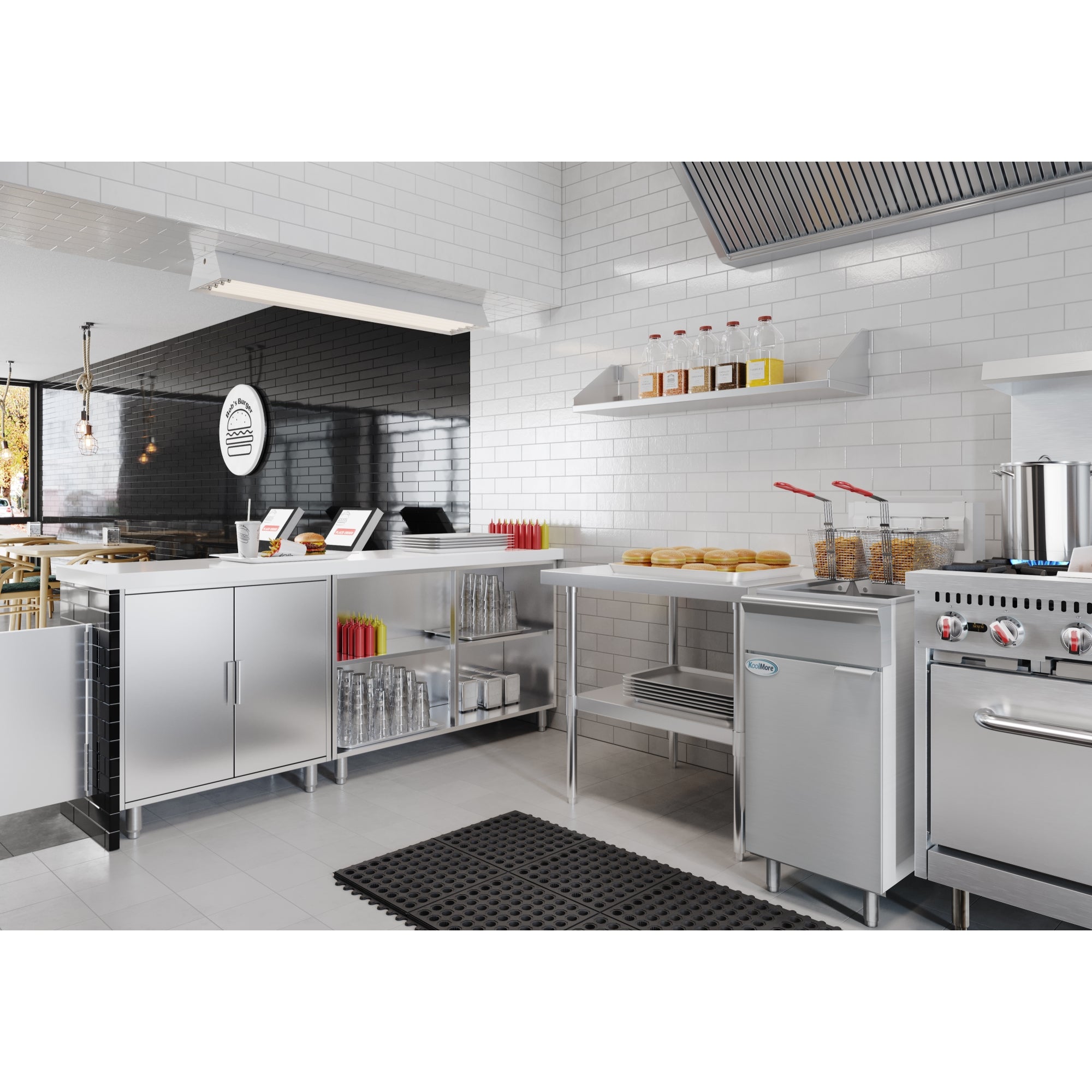 50 lb. Floor Standing Natural Gas Commercial Fryer with 120,000 BTU in ...