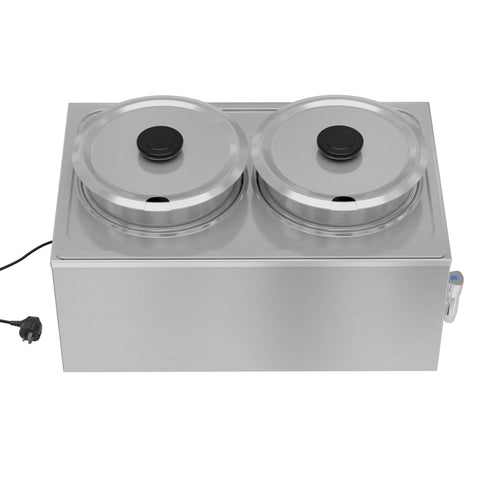 8 Qt. Two-Pot Electric Countertop Food Warmer With Faucet, CFW-4T.