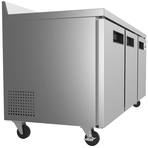 72 in. Three-Door Worktop Refrigerator With 3.5 in. Backsplash - 16.9 Cu Ft. RWT-3D-16C