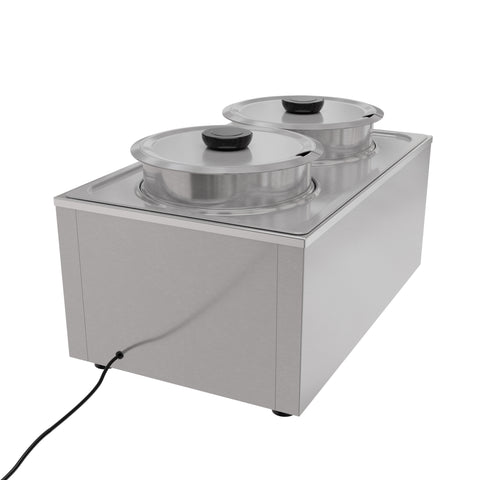 8 Qt. Two-Pot Electric Countertop Food Warmer With Faucet, CFW-4T.