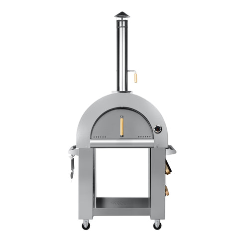 32 in. Outdoor Wood Fired Pizza Oven in Stainless-Steel (KM-OKS-WFPO)