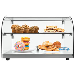 22 in. Commercial Countertop Bakery Display Case with Front Curved Glass and Rear Door, 1.5 cu. ft. DC-2C.