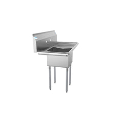 38 in. One Compartment Stainless Steel Commercial Sink with Drainboards, Bowl Size 14"x 16"x 11" SA141611-12B3.