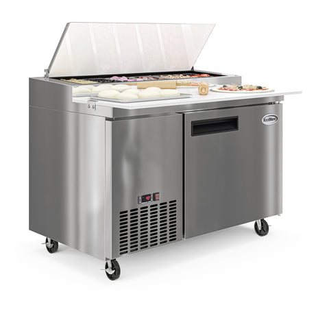 50 in. One Door Commercial Pizza Prep Refrigerator in Stainless-Steel (KM-RPPS-1DSS)