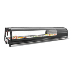 60 in. Glass Sushi Countertop Display Refrigerator with 6 Stainless Steel Trays in Black (KM-SR60-BK)