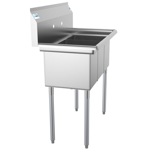 36 in. Three Compartment Stainless Steel Commercial Sink, Bowl Size 10" x 14" x 10" SC101410-N3.