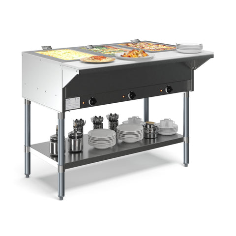 Prep & Savour 3 Pan Commercial 21 Quart Electric Steam Table