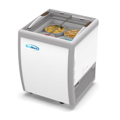 26 in. 4 Tub Ice Cream Dipping Cabinet Display Freezer with Sliding Glass Door, 6 cu. ft. KM-ICD-26SD.
