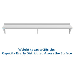 12" x 72" 18-Gauge Stainless-Steel Heavy Duty Wall Shelf, WMSH-1272.