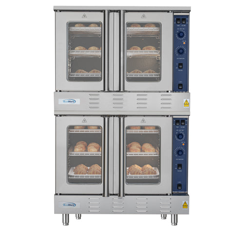 38 in. Full Size Double Commercial LP Convection Oven 108,000 BTU Total With Stacking Kit (KM-DCCO54-LP)