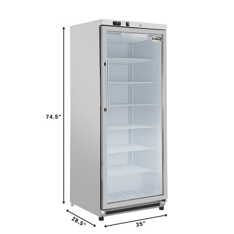 21 Cu. Ft. Commercial  Freezer with Glass Door in White - Manual Defrost (KM-FMD20WGD)