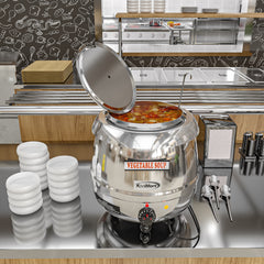 11.5 Qt. Round Countertop Stainless-Steel Food / Soup Kettle Warmer, SK-SS-3G.