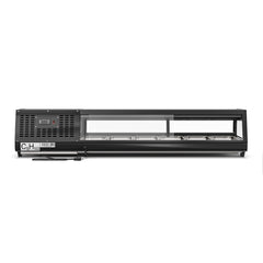 60 in. Glass Sushi Countertop Display Refrigerator with 6 Stainless Steel Trays in Black (KM-SR60-BK)