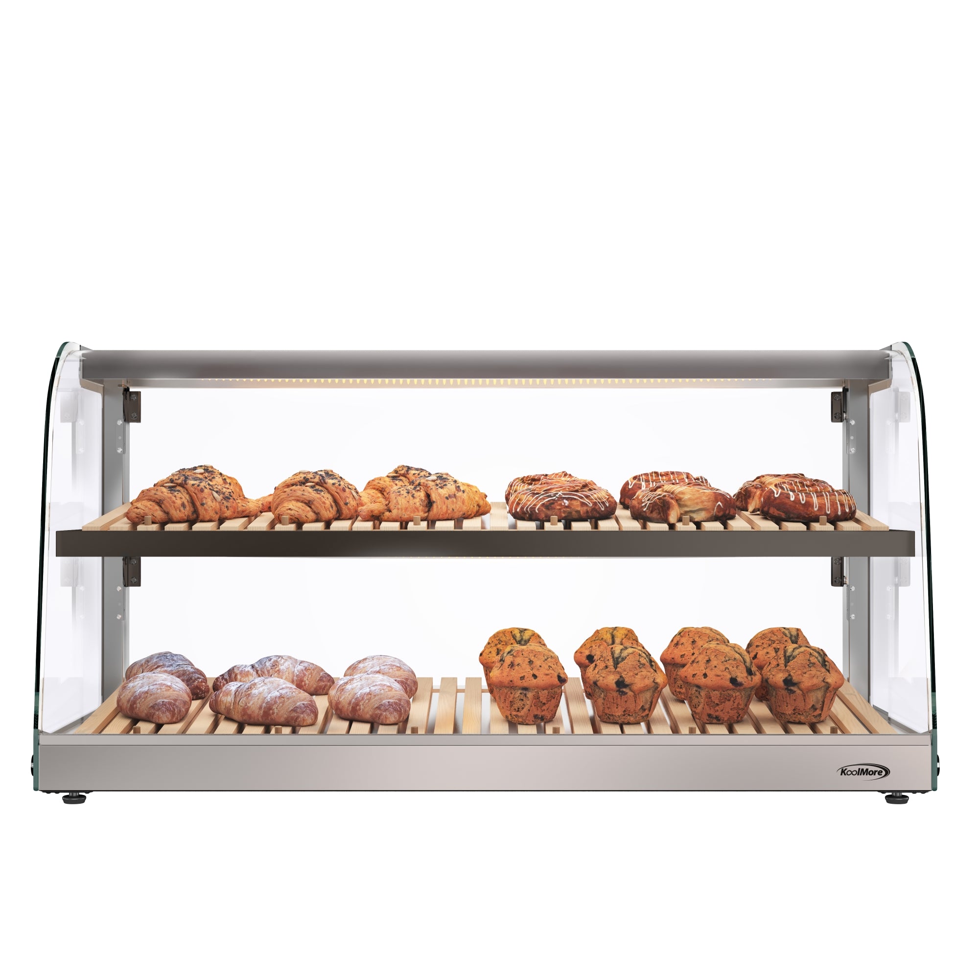 40 in. Glass Countertop Dry Bakery Display Case with Two Shelves and B ...