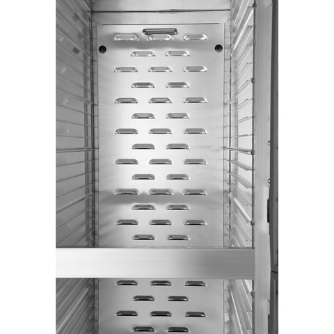 33 in. Commercial Insulated Heated Holding/Proofing  Cabinet with 36-Pan Capacity and Solid Dutch Doors in Silver (KM-CHP36-SIDD)