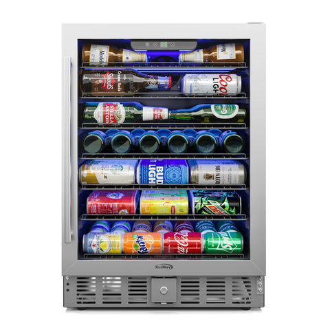 23.4 in. Stainless Steel, Glass-Door Built-In Refrigerator and Beverage Cooler, 5 Cu. ft. KM-BIR5C-GD.