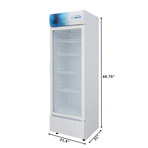 22 in. One-Door Commercial Merchandiser Refrigerator in White, 9 cu. ft. (KM-MDR-9CPWH)