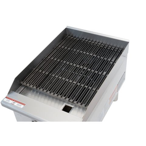 16 in. Commercial 1-Burner Natural Gas Charbroiler with 30,000 BTU in Stainless-Steel (KM-GCB1-18M)