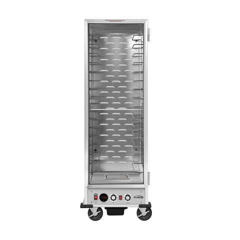 33 in. Commercial Non-Insulated Heated Holding/Proofing Cabinet with Glass Door and Wire Racks in Silver (KM-CHP36-WNGL)