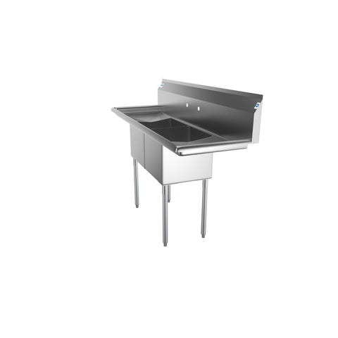60 in. Two Compartment Stainless Steel Commercial Sink with 2 Drainboards, Bowl Size 15"x 15"x 12" SB151512-15B3.