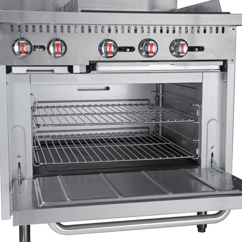 36 in. 2 Burner Commercial LP Range with 24 in. Griddle in Stainless-Steel (KM-CRG36-LP)