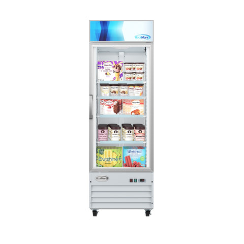 27 in. 1-Door Commercial Display Merchandiser Freezer 13 cu. ft. in White (MDF-1GD-13C-WH)