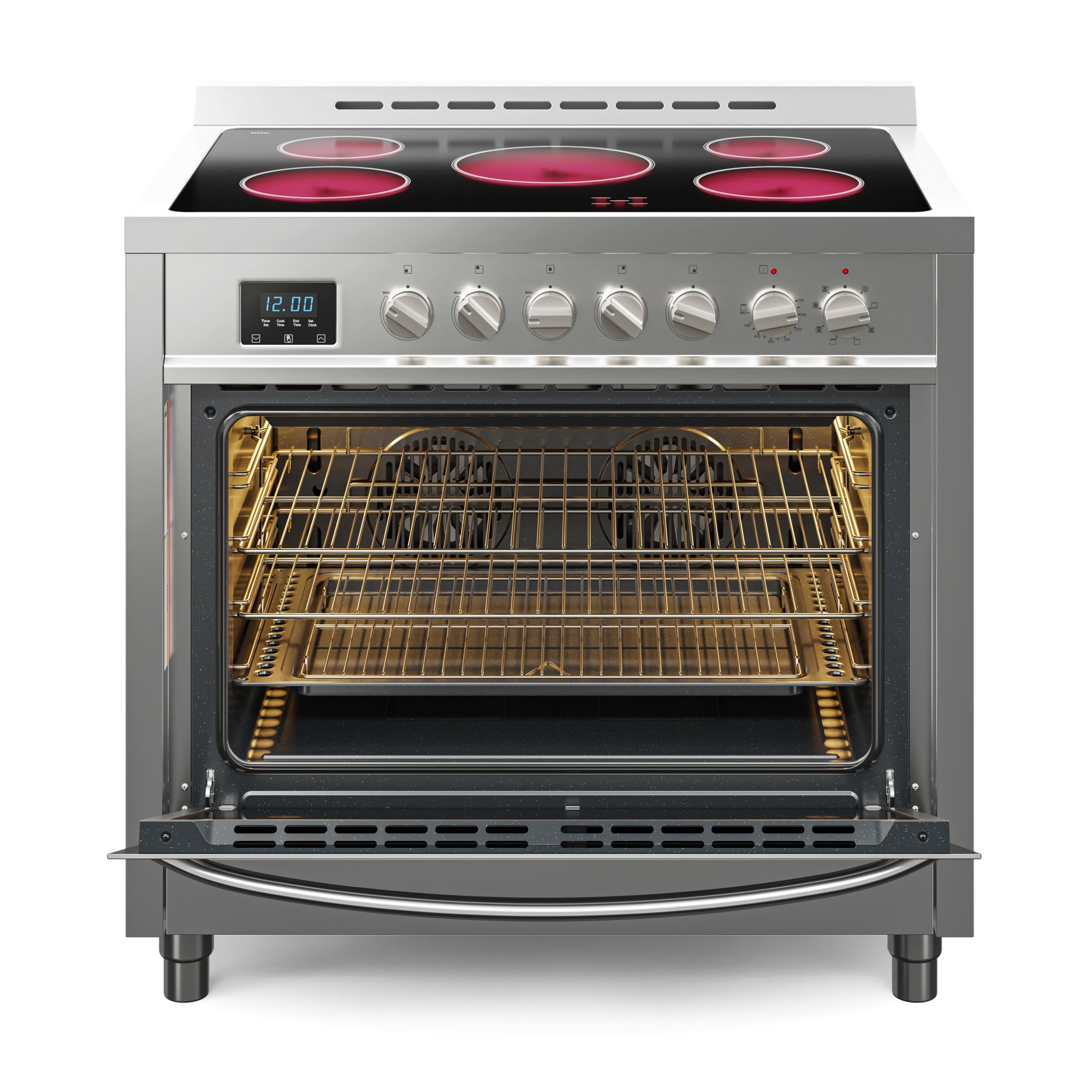 36 in. Professional Electric range Stainless Steel with Legs, 4.3 cu.f ...