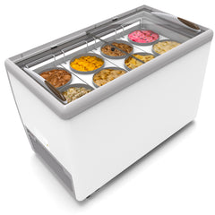 50 in. 8 Tub Ice Cream Dipping Cabinet Display Freezer with Sliding Glass Door, 13 cu. ft. KM-ICD-49SD.